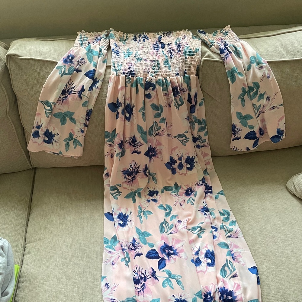 Floral off shoulder dress